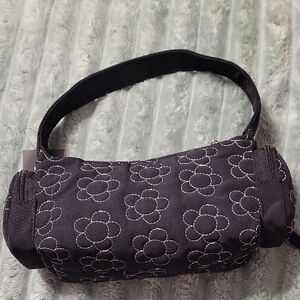 Black Floral Embroidered Women's Bag